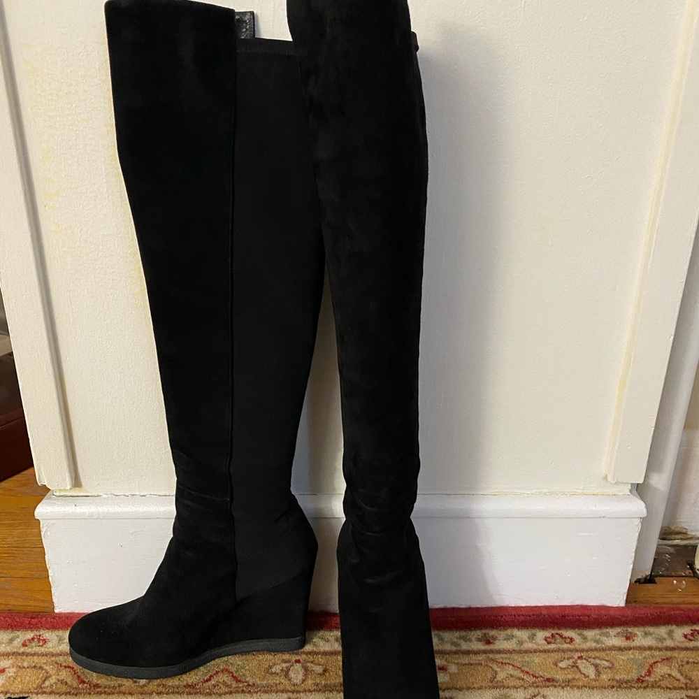 Over knee black suede Stuart Weitzman boots
